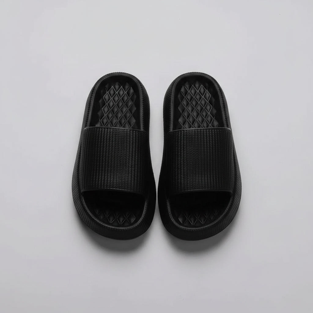Velvet Black - Slides eleganti a suola rialzata