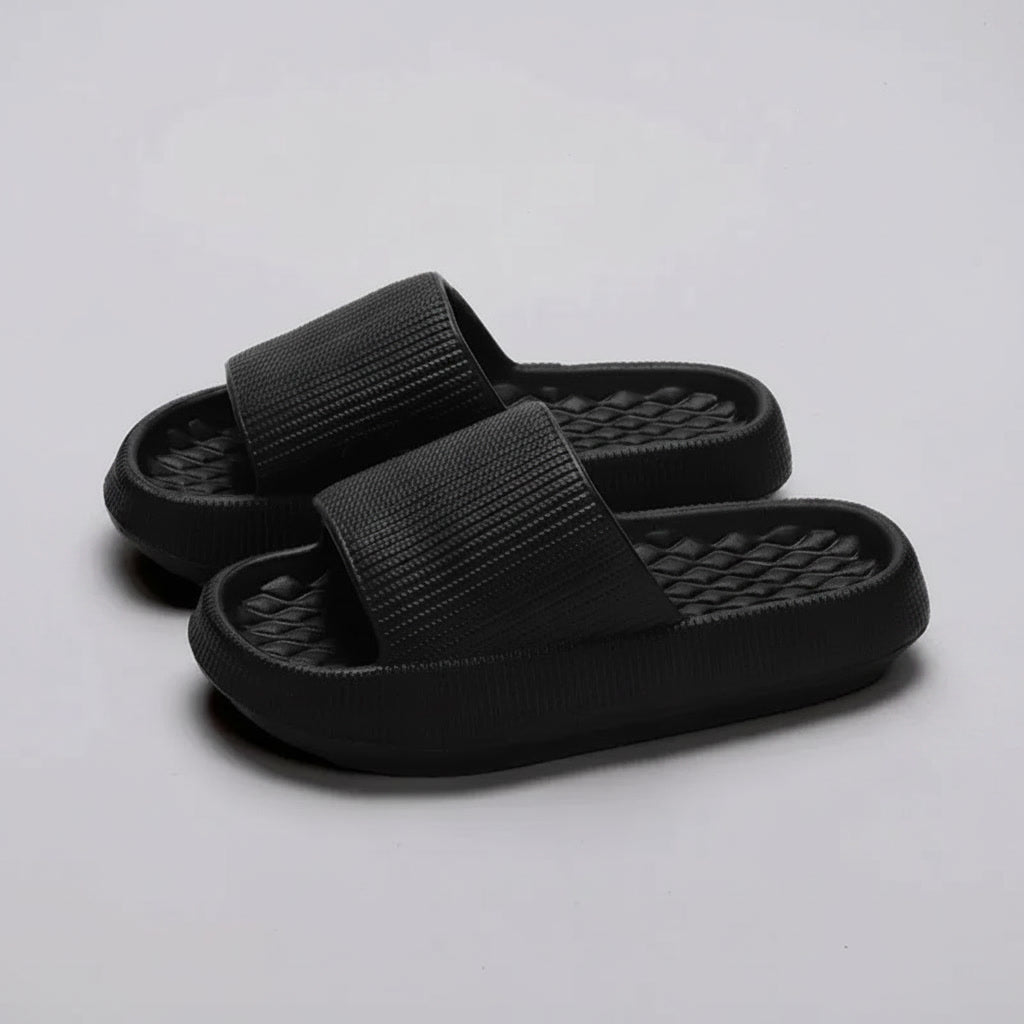 Velvet Black - Slides eleganti a suola rialzata